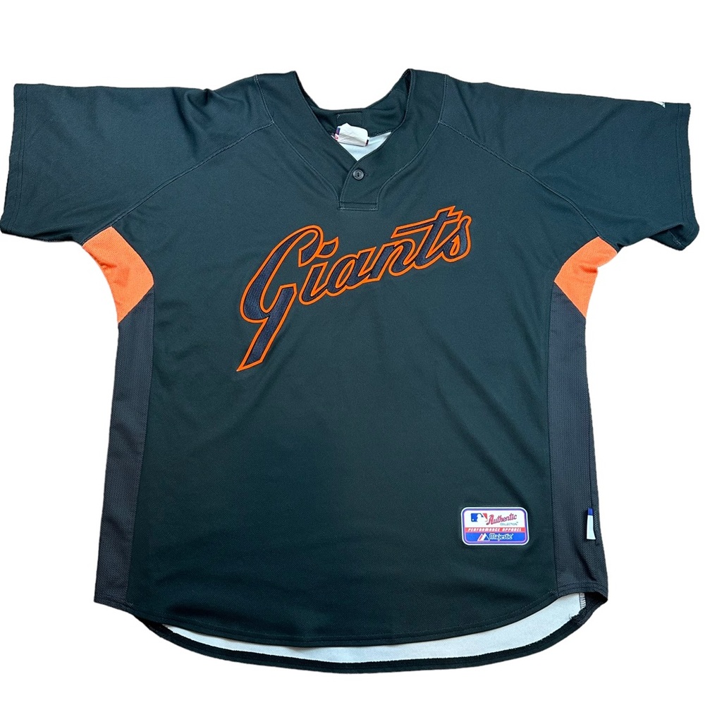 SF Giants MLB Majestic V Neck Shirt Jersey Size XL